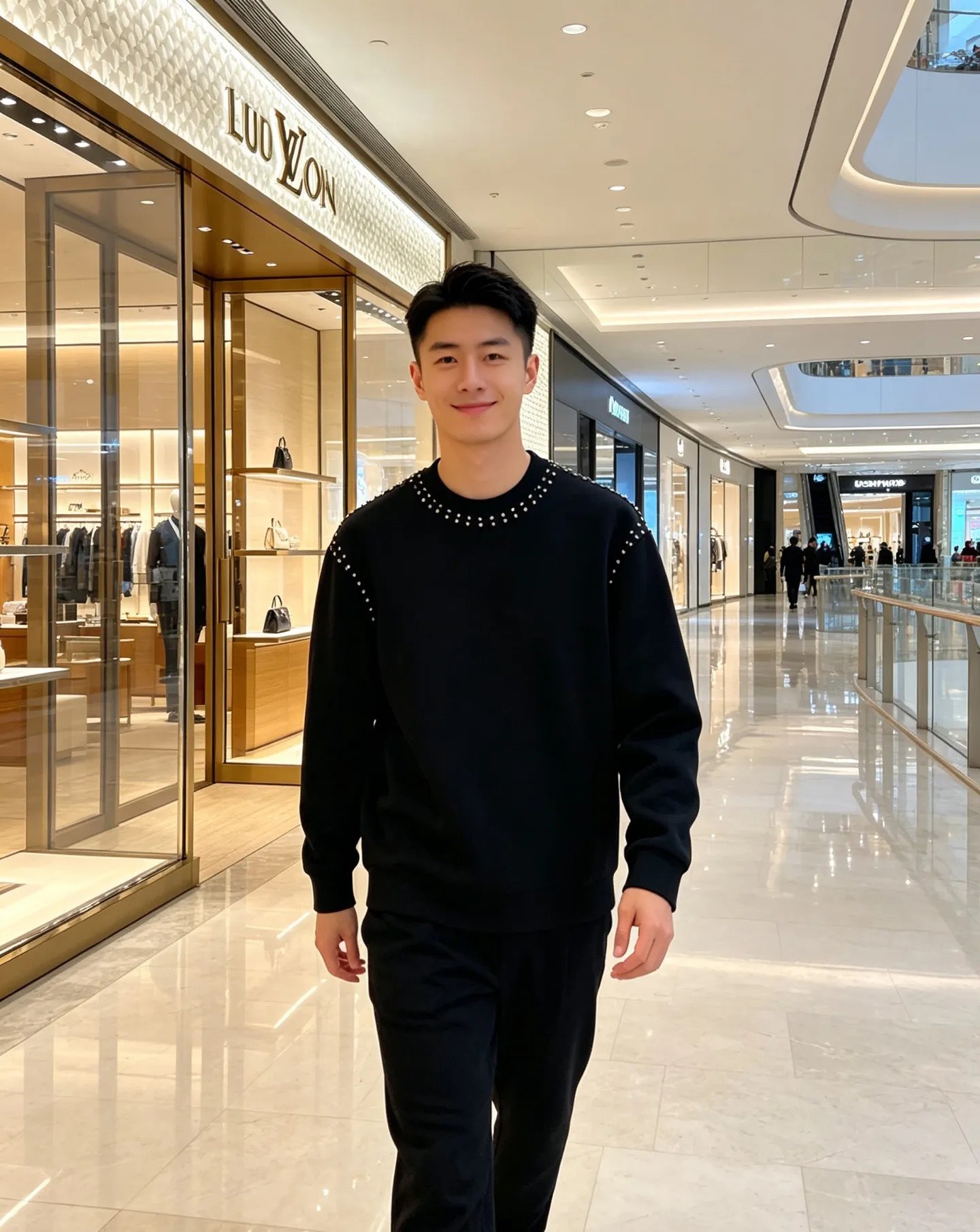 Louis Vuitton/Louis Vuitton Heavy Duty Rivet Crew Neck Sweatshirt